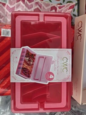 CWC Pink 4-Compartment Plastic Storage Box